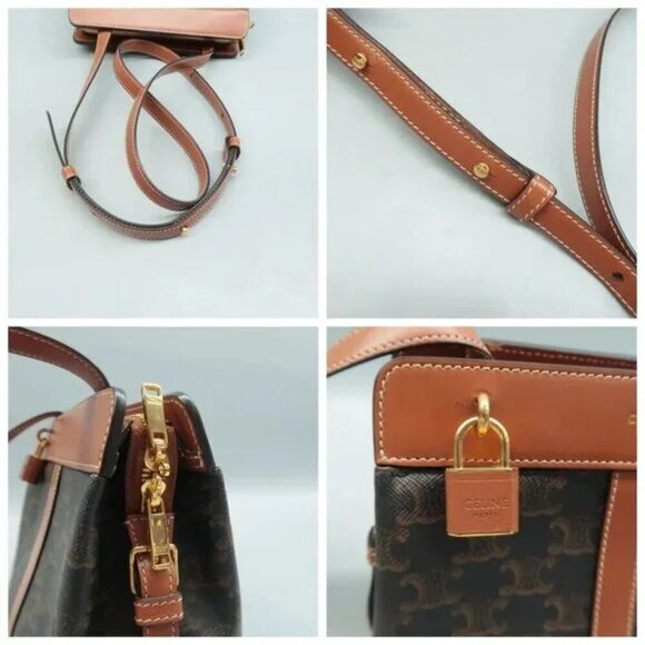 100% Authentic CELINE Cabas Brown Canvas Shoulder Bag 1440-081324 - Picture 8 of 12